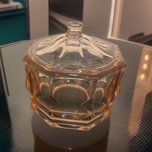 Pink Glass Candy Dish with Lid – Trinket / Jewelry Dish